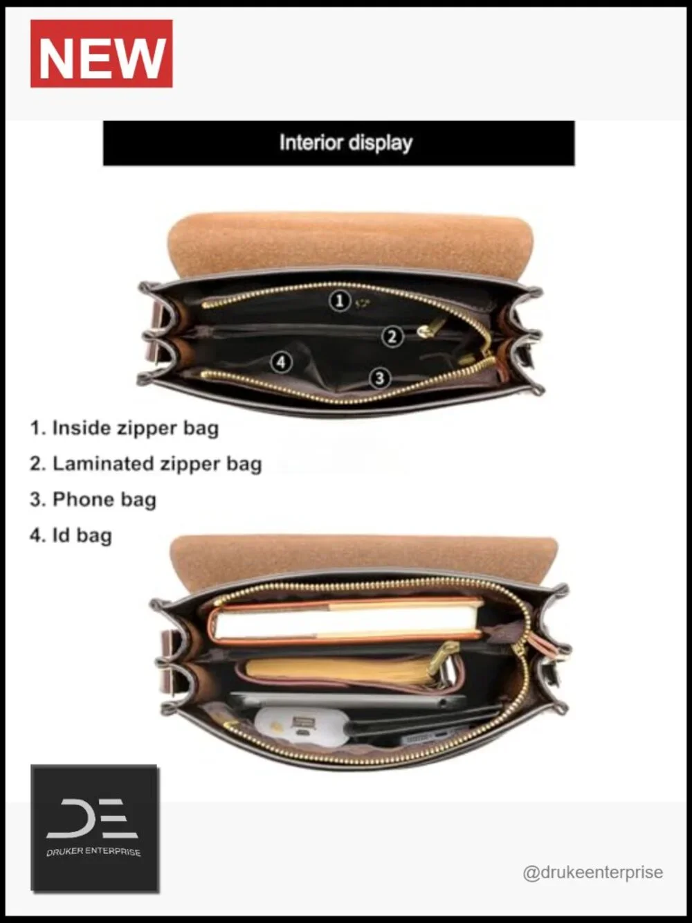 N/A leather messenger